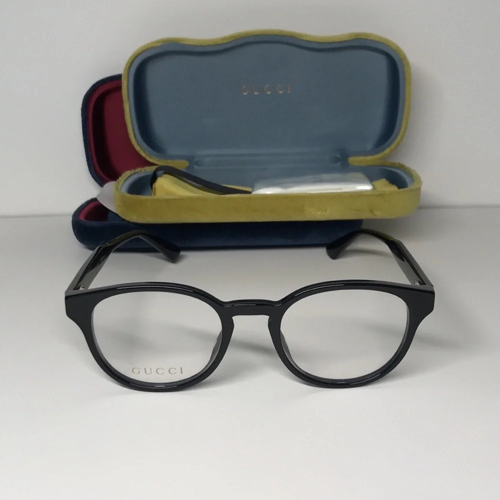New Authentic Gucci GG0827O 001 Black Eyeglasses with Case
